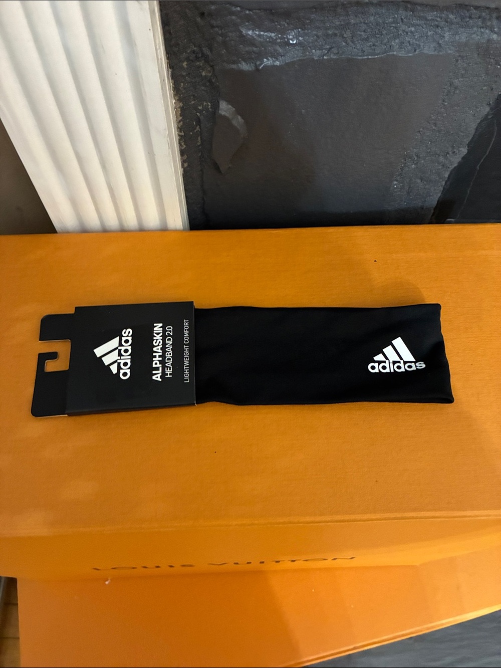 adidas Black Headband with White Logo